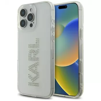 Karl Lagerfeld IML Rhinestones Logo Case för iPhone 16 Pro, transparent