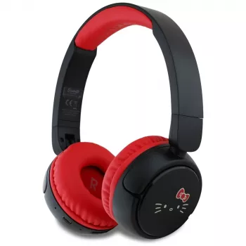 Hello Kitty Face Logo Bluetooth over-ear-hörlurar röd