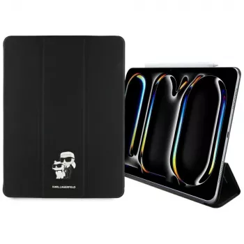 Karl Lagerfeld KLFC13PM24SAKCK iPad Pro 13 M4 2024 / M5 2025 bokfodral svart Saffiano magnetisk Karl & Choupette
