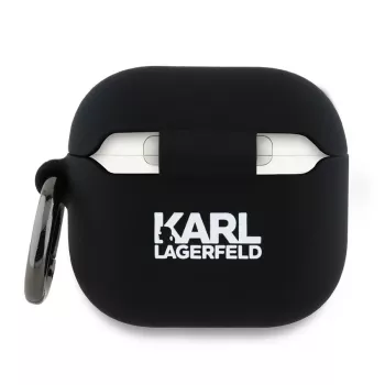 Karl Lagerfeld KLA4RUNCHK AirPods 4-fodral svart silikon Choupette Head 3D