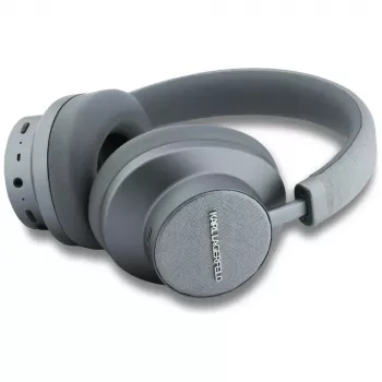 Karl Lagerfeld Saffiano Elongated Bluetooth ANC Over-Ear-hörlurar grå