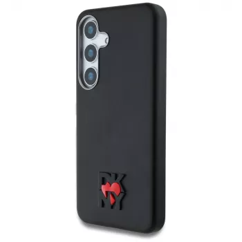 DKNY Leather Heart of NY-fodral för Samsung Galaxy S25 svart