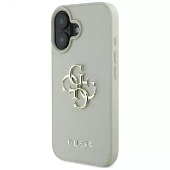 Guess Grained Big 4G Logo Small Classic-baksidesfodral för iPhone 16 – grön
