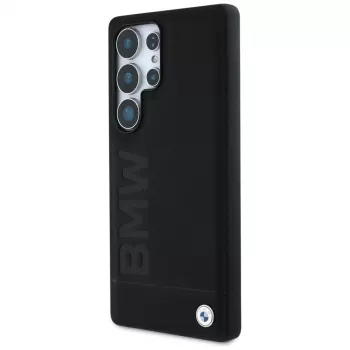 BMW Leather Big Wordmark Case för Samsung Galaxy S25 Ultra svart