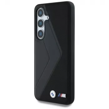 BMW läder oversized stripes MagSafe-skal för Samsung Galaxy S25 svart