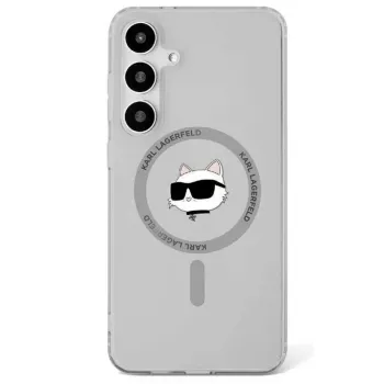 Karl Lagerfeld Button Choupette Head Printed Logo MagSafe-skal för Samsung Galaxy S25, svart
