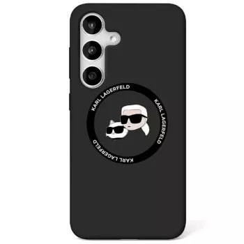 Karl Lagerfeld Silicone DoubleHeads And Circle MagSafe-skal för Samsung Galaxy S25, svart