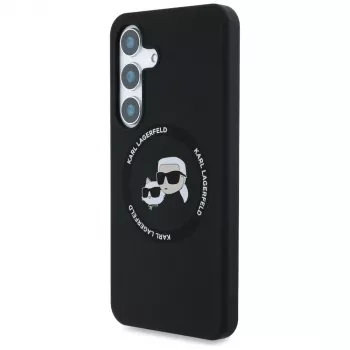 KARL LAGERFELD Silicone DoubleHeads & Circle MagSafe-skal för Samsung Galaxy S25+ – svart