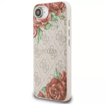 Guess 4G Flowers Print MagSafe-skal för iPhone 16e / 17e rosa