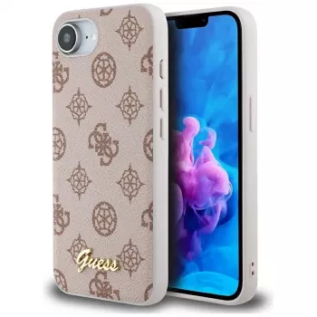 Guess Peony Script Logo MagSafe-skal för iPhone 16e / 17e brun