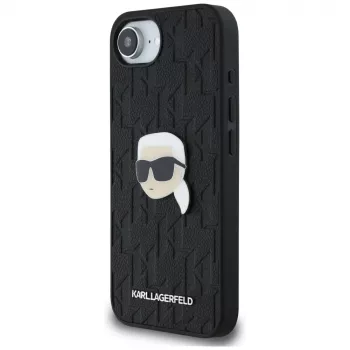 Karl Lagerfeld Monogram Karl Head Pin-skal för iPhone 16e / 17e, svart