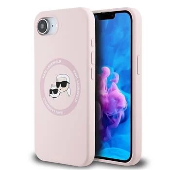 Karl Lagerfeld Silicone Karl & Choupette Heads MagSafe-skal för iPhone 16e / 17e rosa
