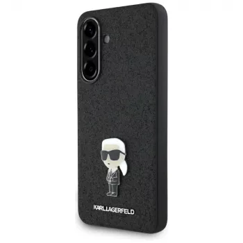 Karl Lagerfeld Fixed Glitter Ikonik Logo Metal Pin-baksida för Samsung Galaxy A56 5G (svart)