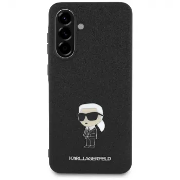 Karl Lagerfeld Fixed Glitter Ikonik Logo Metal Pin-baksida för Samsung Galaxy A56 5G (svart)