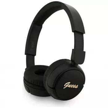 Guess Metal Logo Script trådlösa Bluetooth 5.3-hörlurar över öronen, svart