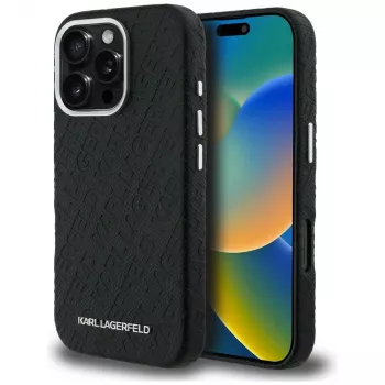KARL LAGERFELD FW Stamped Karl MagSafe-skal för iPhone 16 Pro Max svart