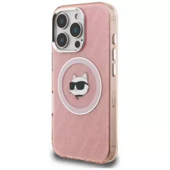 Karl Lagerfeld IML Choupette Head Logo MagSafe Case för Apple iPhone 16 Pro, rosa
