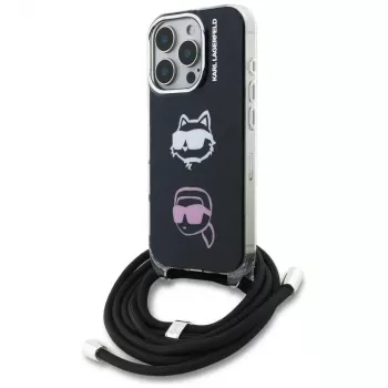 KARL LAGERFELD IML Crossbody Case för iPhone 16 Pro, svart