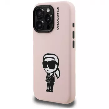 KARL LAGERFELD Silicone Karl Sketch MagSafe Case för iPhone 16 Pro, rosa