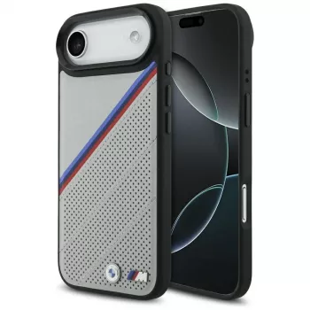 BMW M Tricolor Metal Logo MagSafe-skal för Apple iPhone Air, grå