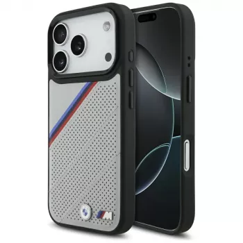 BMW M Tricolor Metal Logo MagSafe-skal för iPhone 17 Pro, grå