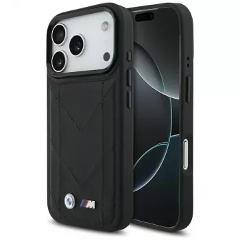 BMW M Quilted Logo MagSafe-skal för Apple iPhone 17 Pro, svart