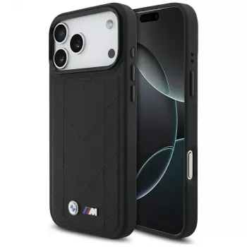 BMW M Quilted Logo MagSafe-skal för Apple iPhone 17 Pro Max, svart