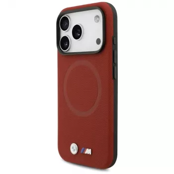 BMW M Series Metal Logo MagSafe-baksideskal för Apple iPhone 17 Pro, röd