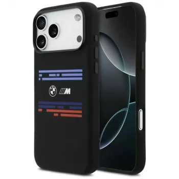BMW M Silicon Horizontal Line MagSafe-skal för Apple iPhone 17 Pro Max, svart