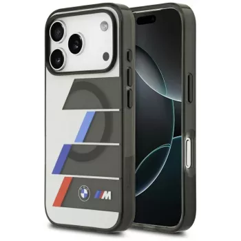 BMW M IML Metal Buttons Tricolor Lines MagSafe-skal för Apple iPhone 17 Pro, antracit