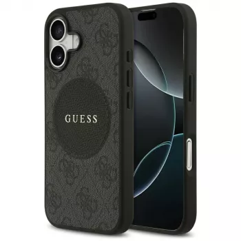 Guess 4G Circle Classic Logo MagSafe-skal för iPhone 17 (svart)