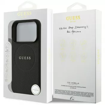 Guess Grained Ring MagSafe-skal för iPhone 17 Pro (svart)