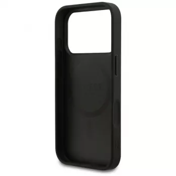 Guess Grained Ring MagSafe-skal för iPhone 17 Pro (svart)