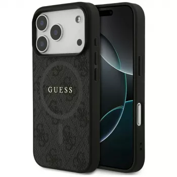 Guess 4G Ring Classic Logo MagSafe-skal för iPhone 17 Pro (svart)