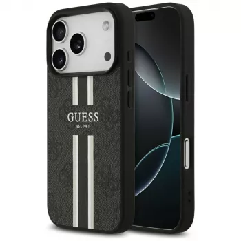 Guess 4G Printed Stripes MagSafe-skal för iPhone 17 Pro (svart)