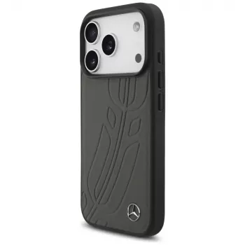 Mercedes läder Large Laurel Leaf MagSafe-skal för iPhone 17 Pro – antracit