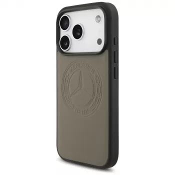 Mercedes läderväska med Vintage-logo och MagSafe för iPhone 17 Pro taupe