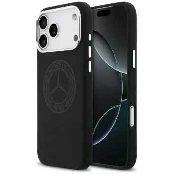 Mercedes silikonväska med Vintage-logo MagSafe för iPhone 17 Pro Max svart