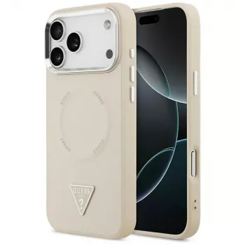 Guess Triangle Logo MagSafe-väska för Apple iPhone 17 Pro – beige