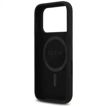 Guess Silicone Triangle Logo MagSafe-skal för iPhone 17 Pro Max (svart)