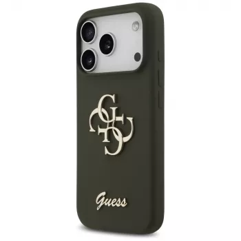 Guess Silicone Big 4G Script-skal för iPhone 17 Pro Max khaki