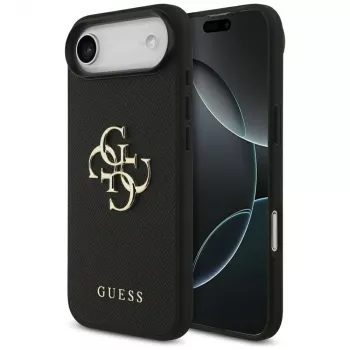 Guess Grained Big 4G & Classic Logo-skal för iPhone Air, svart
