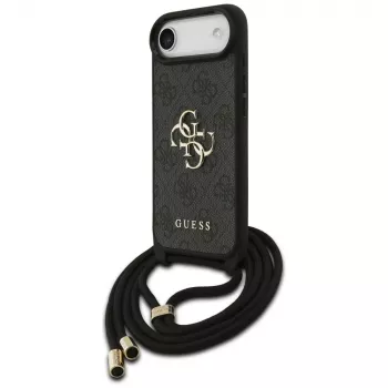 Guess 4G Big Logo Cord Strap Crossbody-skal för iPhone Air, svart