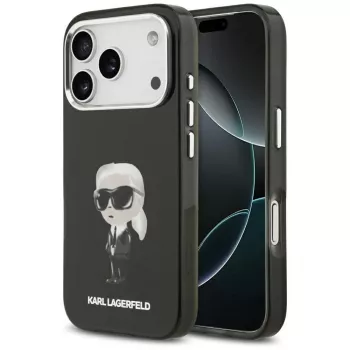 Karl Lagerfeld IML Aquarelle Karl & Logo MagSafe-skal för iPhone 17 Pro (svart)
