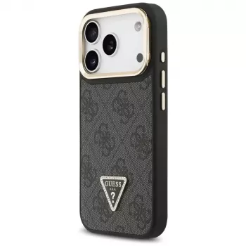 Guess 4G PU Triangle Logo & Stand Camera MagSafe-skal för iPhone 17 Pro svart