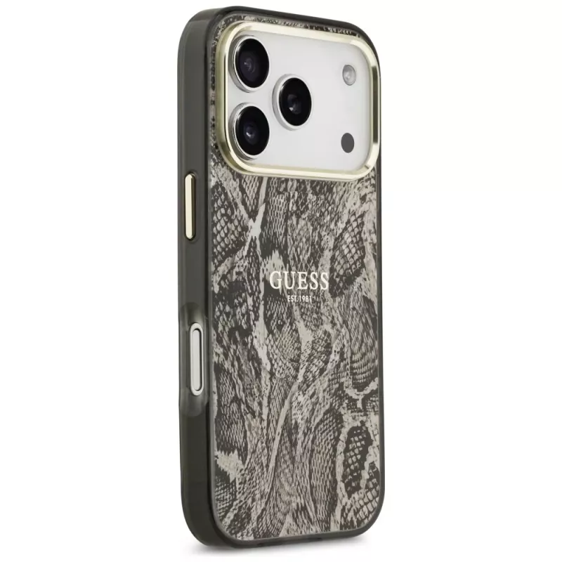 Guess Python Pattern MagSafe-skal för iPhone 17 Pro brun