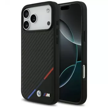 BMW M Carbon Tricolor Line MagSafe-skal för iPhone 17 Pro Max svart