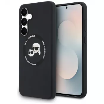 Karl Lagerfeld Silicone Karl & Choupette Heads MagSafe-skal för Samsung Galaxy S25 FE svart