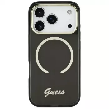 Guess IML Script Metal MagSafe Case för Apple iPhone 17, svart