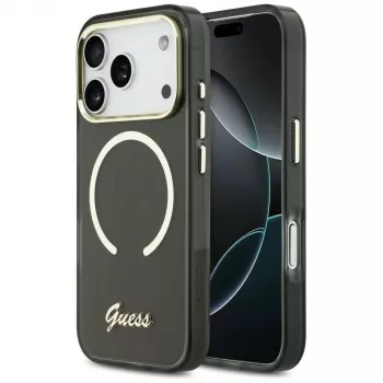 Guess IML Script Metal MagSafe Case för Apple iPhone 17 Pro Max svart
